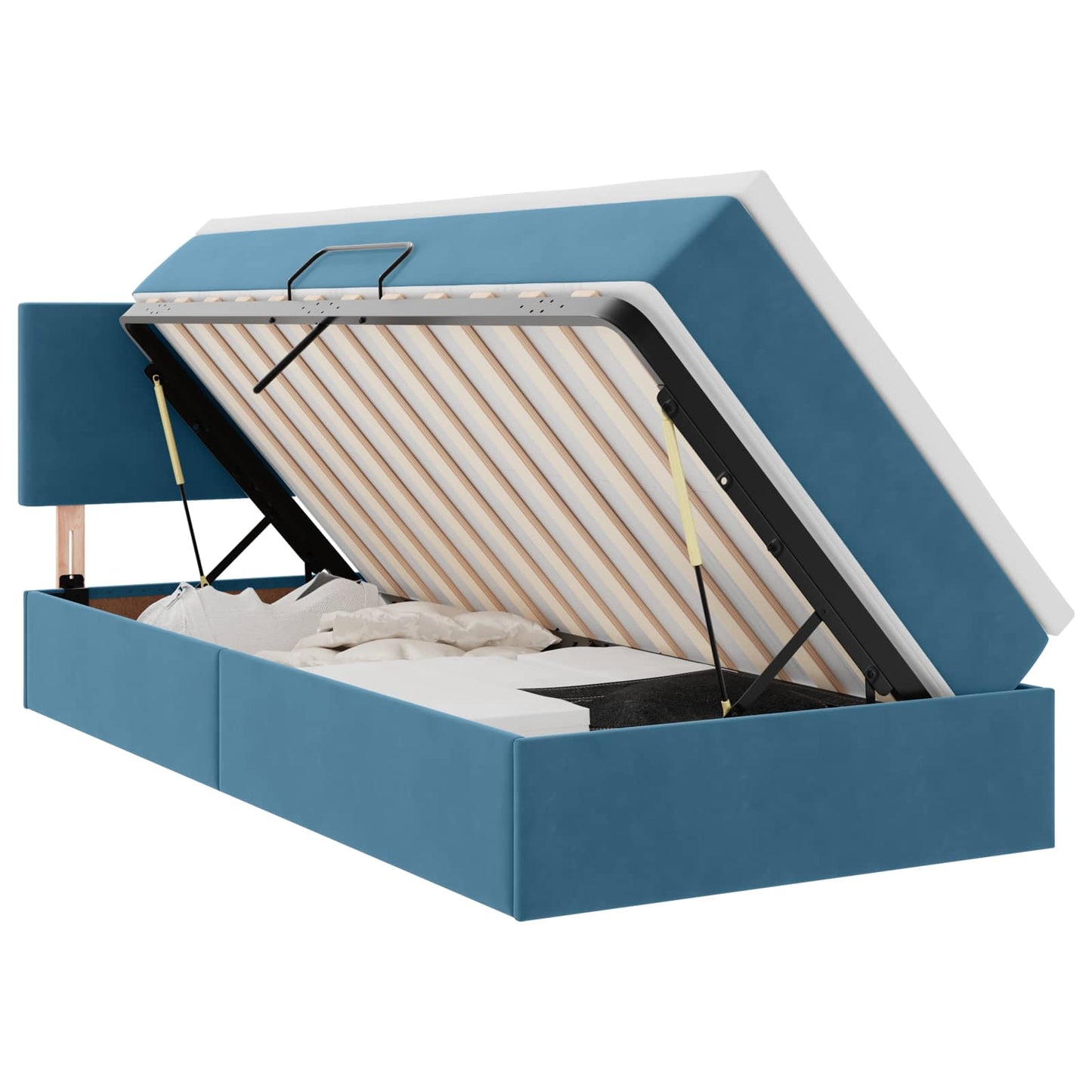 Letto con Contenitore Blu Scuro 90 x 190 cm Velluto | homemem39