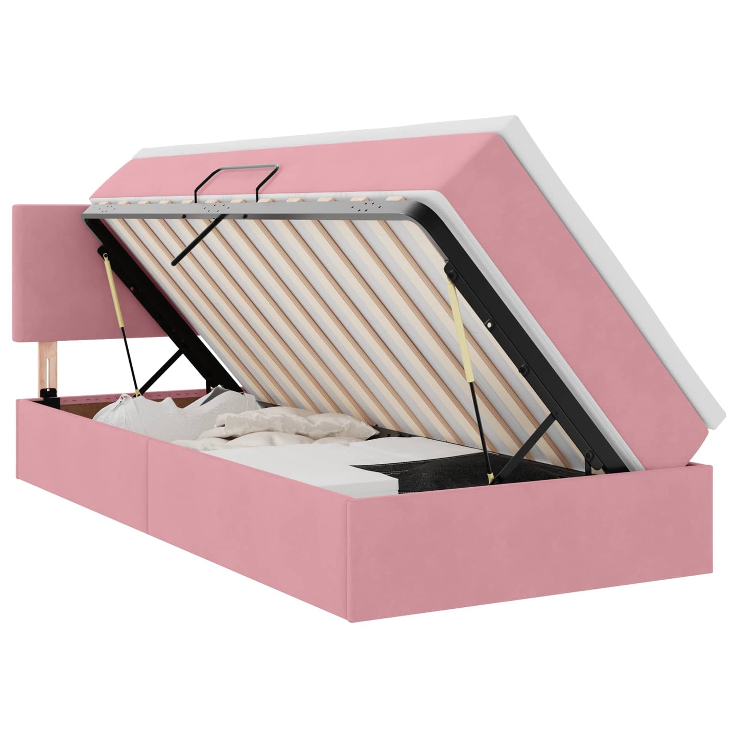 Letto con Contenitore con materasso Rosa 90 x 190 cm Velluto | homemem39
