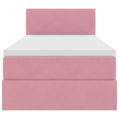 Letto con Contenitore con materasso Rosa 90 x 190 cm Velluto | homemem39
