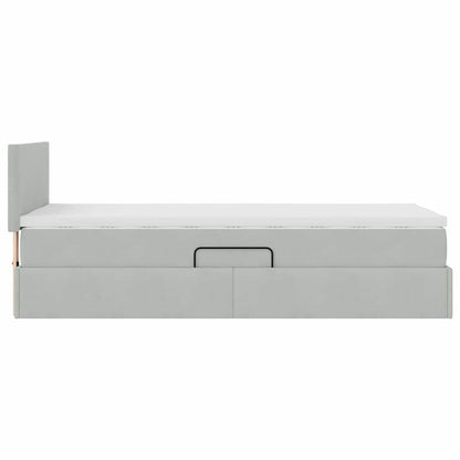 Letto con Contenitore Grigio chiaro 90 x 200 cm Velluto | homemem39