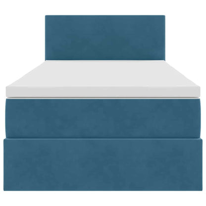 Letto con Contenitore Blu Scuro 90 x 200 cm Velluto | homemem39
