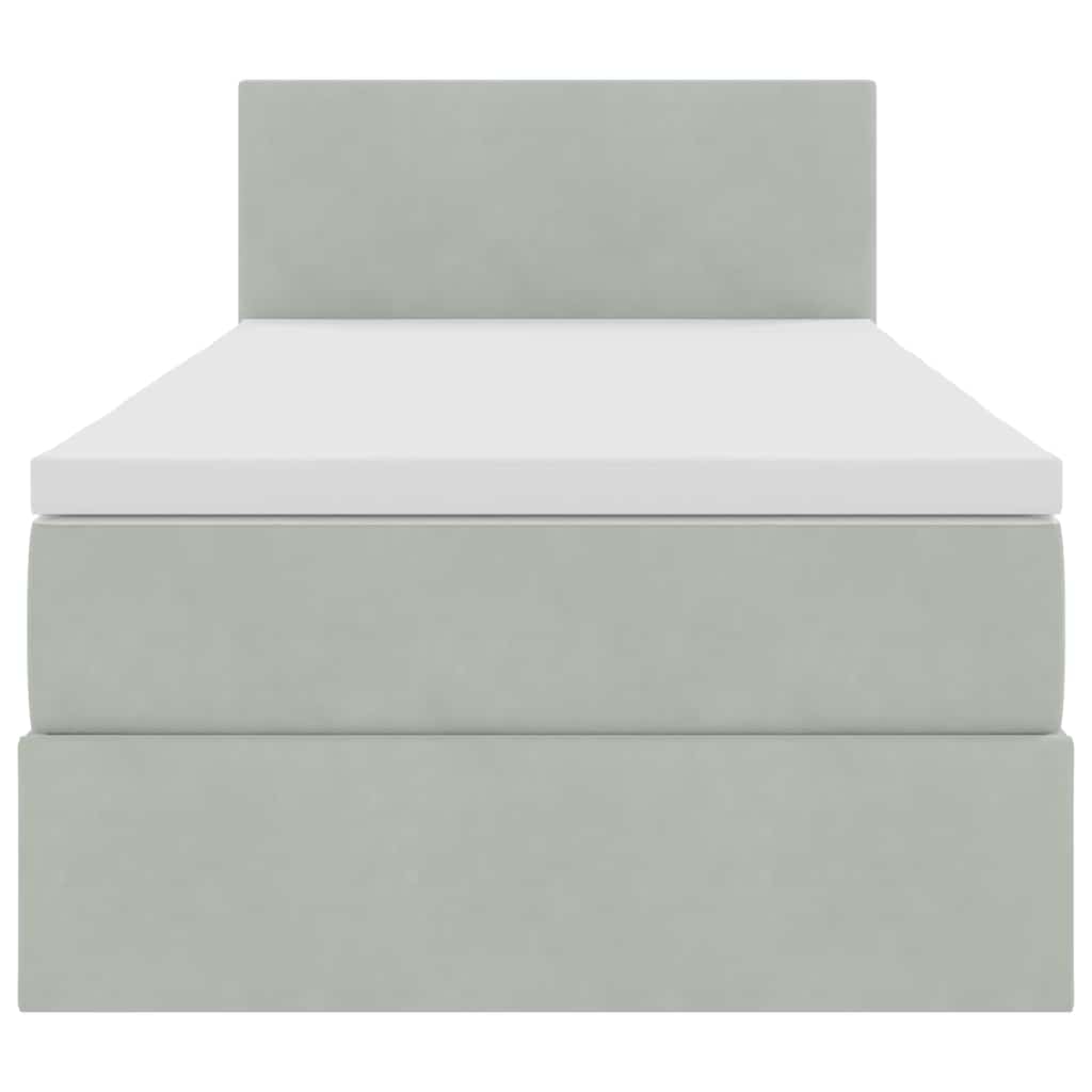 Letto con Contenitore Grigio chiaro 100 x 200 cm Velluto | homemem39
