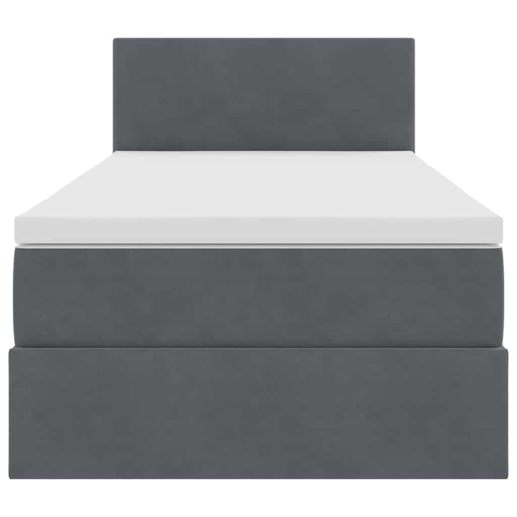 Letto con Contenitore Grigio scuro 100 x 200 cm Velluto | homemem39