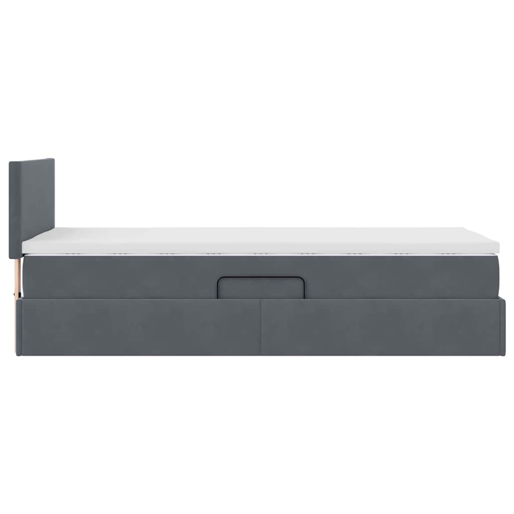 Letto con Contenitore Grigio scuro 100 x 200 cm Velluto | homemem39