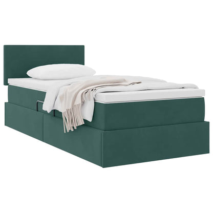 Letto con Contenitore Verde Scuro 100 x 200 cm Velluto