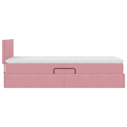 Letto con Contenitore con materasso Rosa 100 x 200 cm Velluto | homemem39