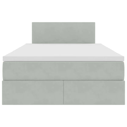 Letto con Contenitore Grigio chiaro 120 x 190 cm Velluto | homemem39