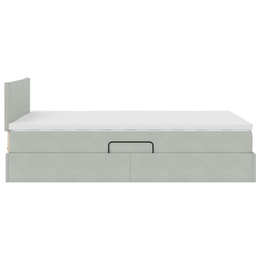Letto con Contenitore Grigio chiaro 120 x 190 cm Velluto | homemem39