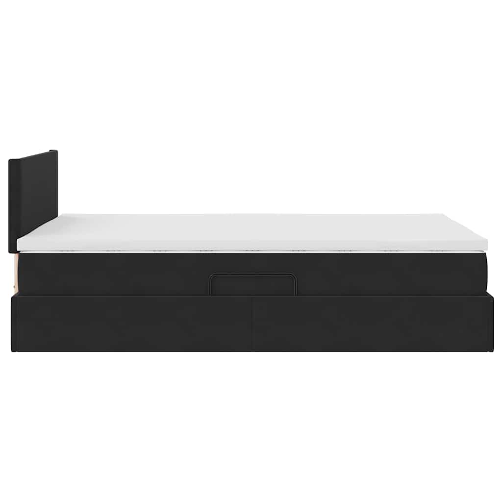 Letto con Contenitore con materasso Nero 120 x 190 cm Velluto | homemem39