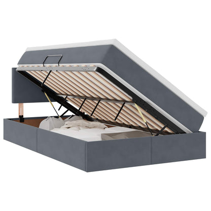 Letto con Contenitore Grigio scuro 120 x 200 cm Velluto | homemem39
