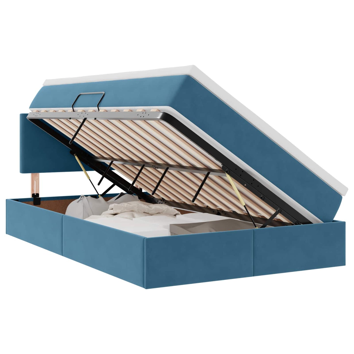 Letto con Contenitore Blu Scuro 120 x 200 cm Velluto