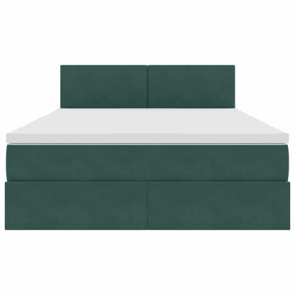 Letto con Contenitore Verde Scuro 140 x 190 cm Velluto | homemem39