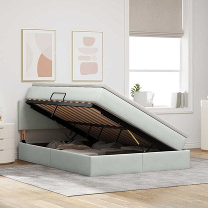 Letto con Contenitore Grigio chiaro 140 x 200 cm Velluto | homemem39