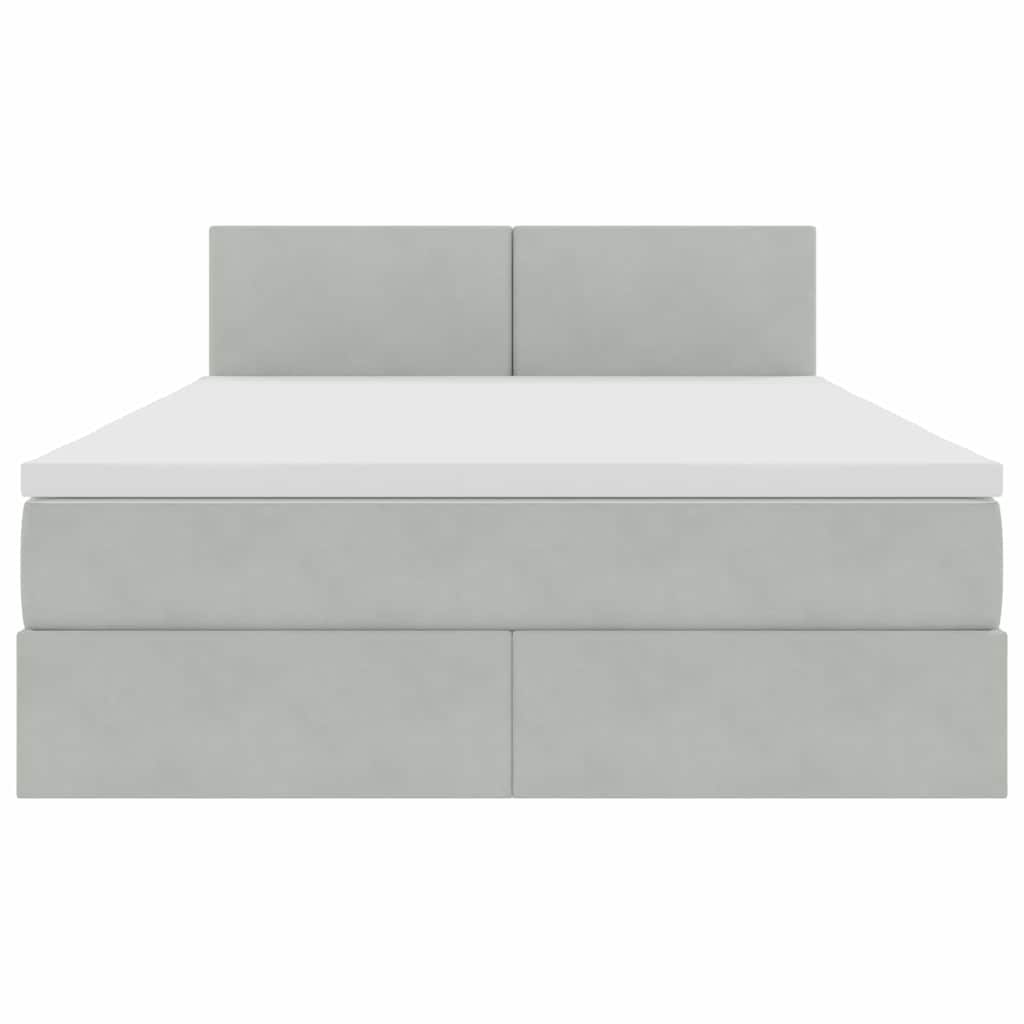 Letto con Contenitore Grigio chiaro 140 x 200 cm Velluto | homemem39