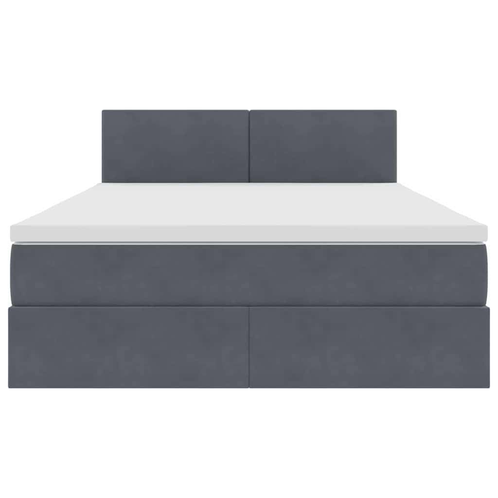 Letto con Contenitore Grigio scuro 140 x 200 cm Velluto | homemem39