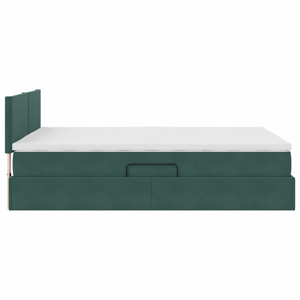 Letto con Contenitore Verde Scuro 140 x 200 cm Velluto | homemem39