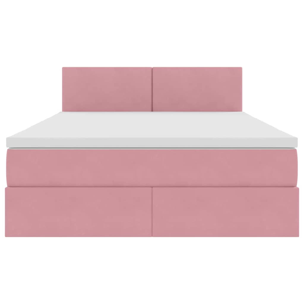 Letto con Contenitore con materasso Rosa 140 x 200 cm Velluto | homemem39