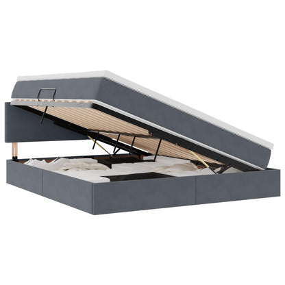 Letto con Contenitore Grigio scuro 160 x 200 cm Velluto | homemem39