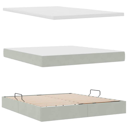 Letto con Contenitore Grigio chiaro 180 x 200 cm Velluto | homemem39