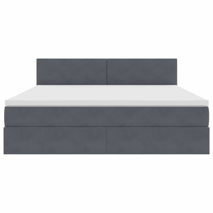 Letto con Contenitore Grigio scuro 180 x 200 cm Velluto | homemem39