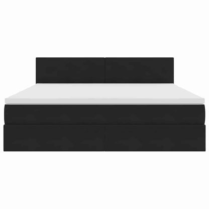 Letto con Contenitore con materasso Nero 180 x 200 cm Velluto | homemem39