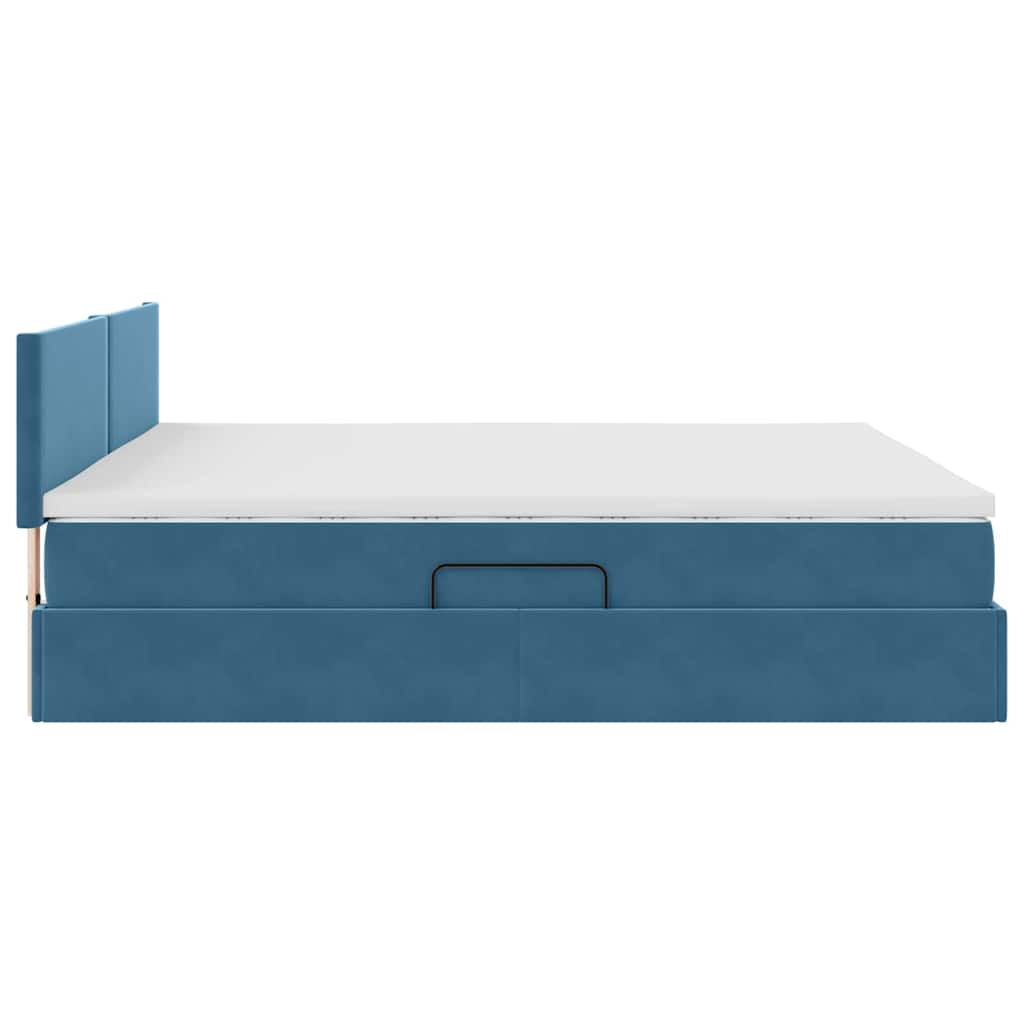 Letto con Contenitore Blu Scuro 180 x 200 cm Velluto | homemem39