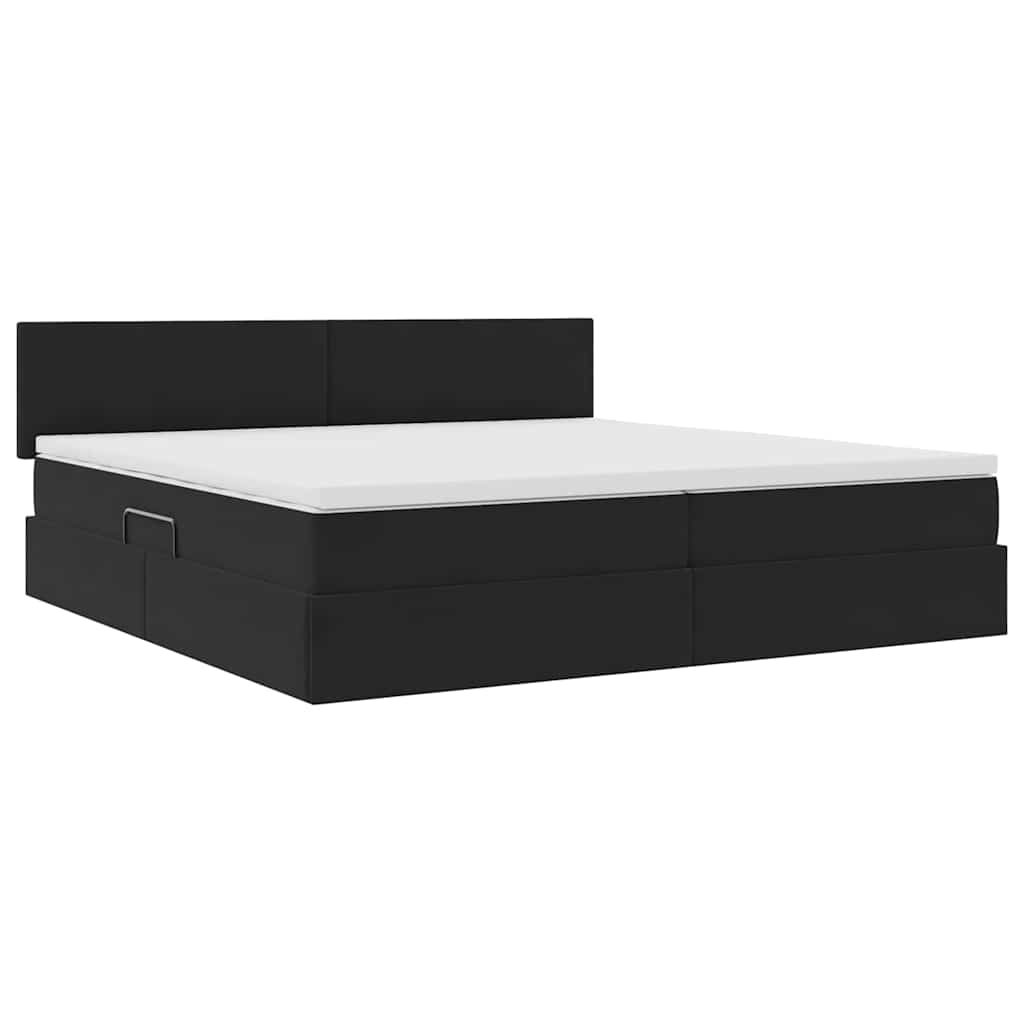 Letto con Contenitore con materasso Nero 200 x 200 cm Velluto | homemem39