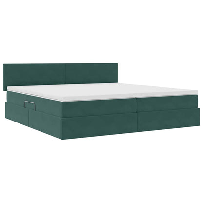 Letto con Contenitore Verde Scuro 200 x 200 cm Velluto | homemem39