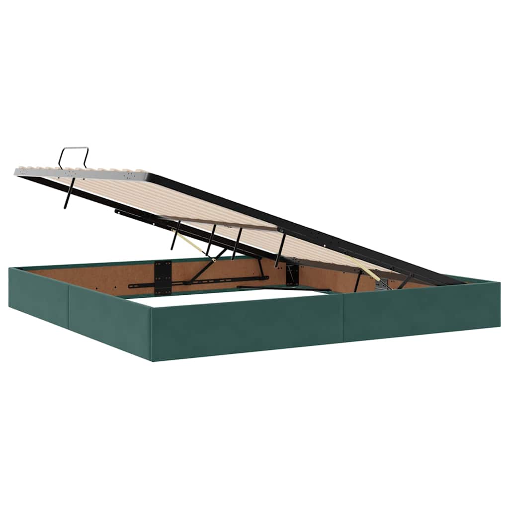 Letto con Contenitore Verde Scuro 200 x 200 cm Velluto | homemem39