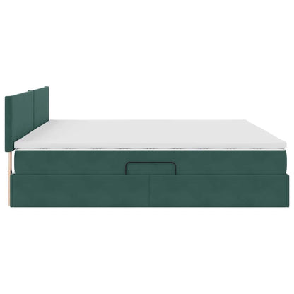 Letto con Contenitore Verde Scuro 200 x 200 cm Velluto