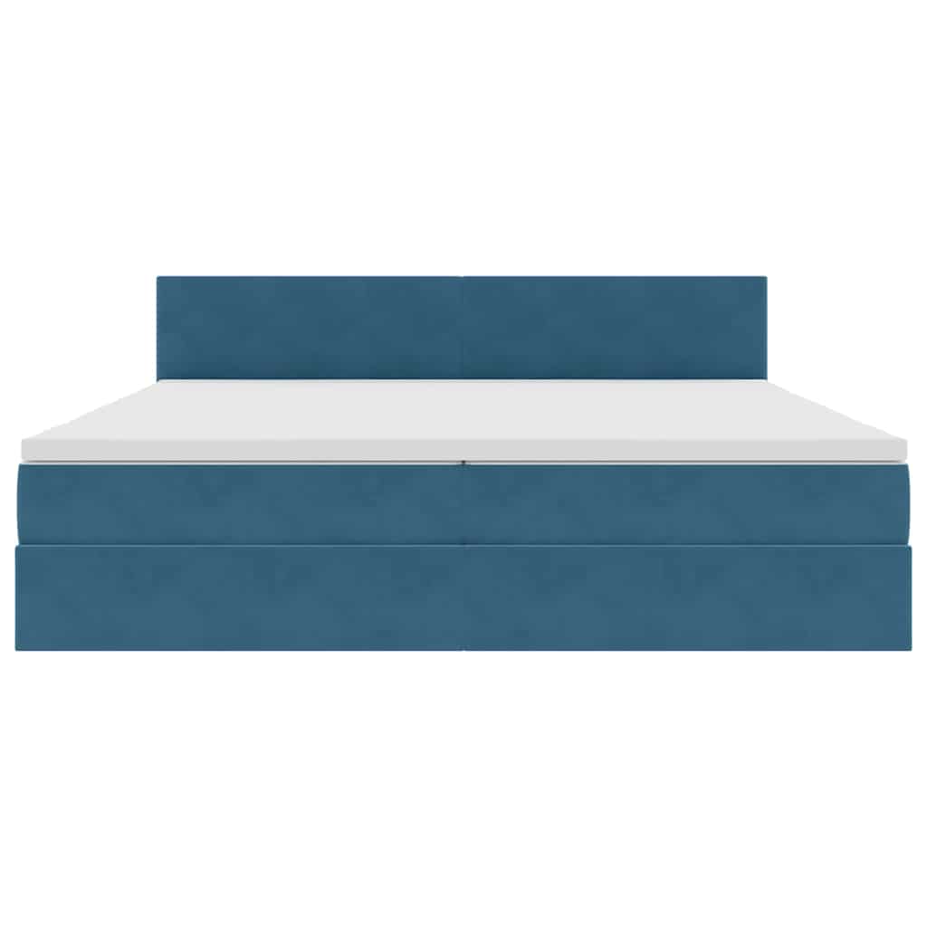 Letto con Contenitore Blu Scuro 200 x 200 cm Velluto | homemem39