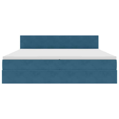 Letto con Contenitore Blu Scuro 200 x 200 cm Velluto | homemem39