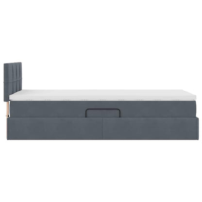 Letto con Contenitore Grigio scuro 90 x 190 cm Velluto | homemem39