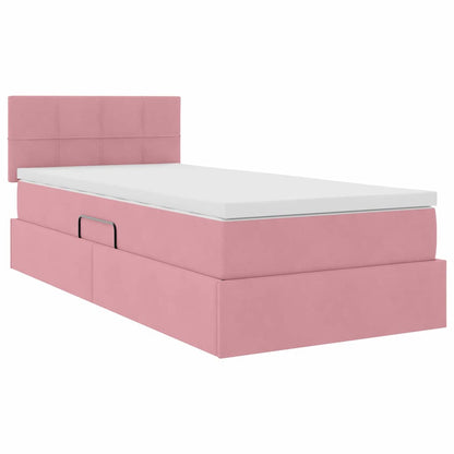 Letto con Contenitore con materasso Rosa 90 x 190 cm Velluto | homemem39