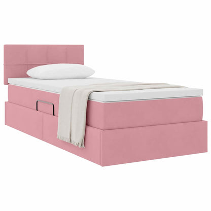 Letto con Contenitore con materasso Rosa 90 x 190 cm Velluto | homemem39