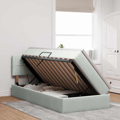 Letto con Contenitore Grigio chiaro 90 x 200 cm Velluto | homemem39
