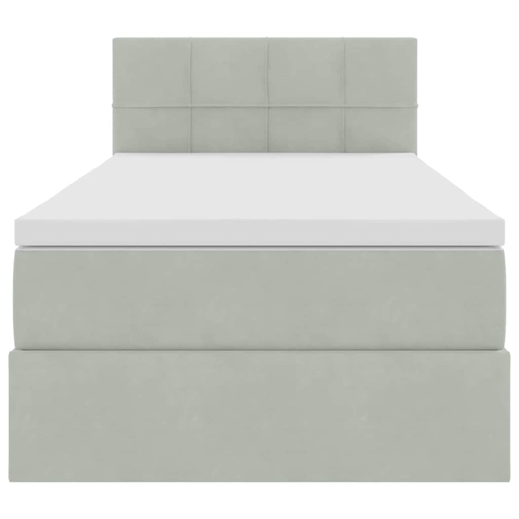 Letto con Contenitore Grigio chiaro 90 x 200 cm Velluto | homemem39