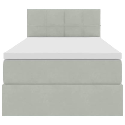 Letto con Contenitore Grigio chiaro 90 x 200 cm Velluto | homemem39