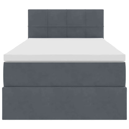 Letto con Contenitore Grigio scuro 90 x 200 cm Velluto | homemem39