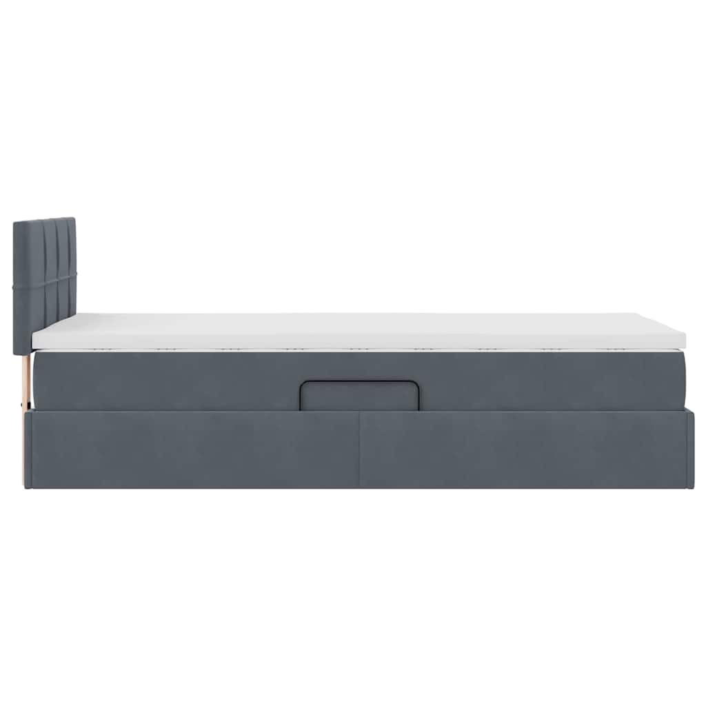 Letto con Contenitore Grigio scuro 90 x 200 cm Velluto | homemem39