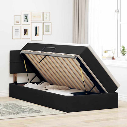 Letto con Contenitore con materasso Nero 90 x 200 cm Velluto | homemem39