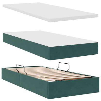 Letto con Contenitore Verde Scuro 90 x 200 cm Velluto | homemem39