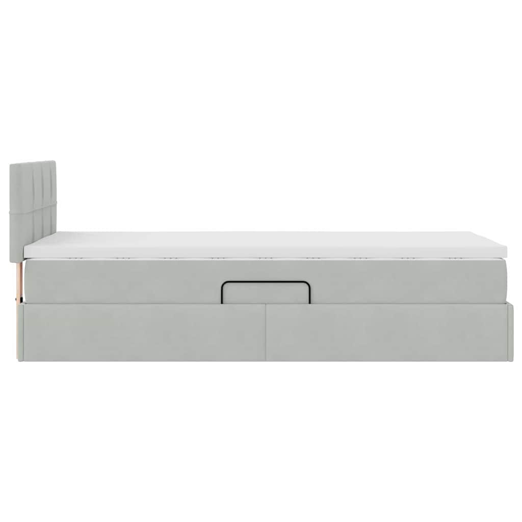 Letto con Contenitore Grigio chiaro 100 x 200 cm Velluto | homemem39