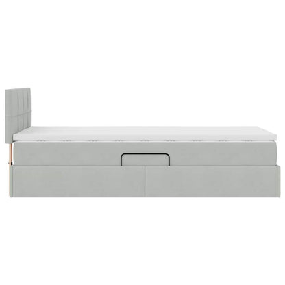 Letto con Contenitore Grigio chiaro 100 x 200 cm Velluto | homemem39