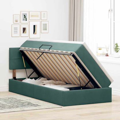Letto con Contenitore Verde Scuro 100 x 200 cm Velluto | homemem39