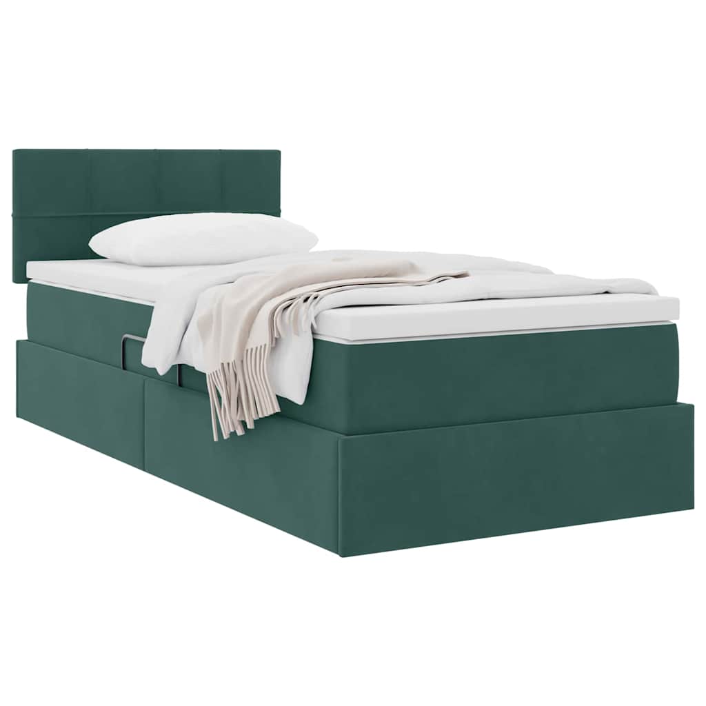 Letto con Contenitore Verde Scuro 100 x 200 cm Velluto | homemem39