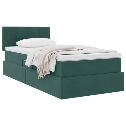 Letto con Contenitore Verde Scuro 100 x 200 cm Velluto | homemem39