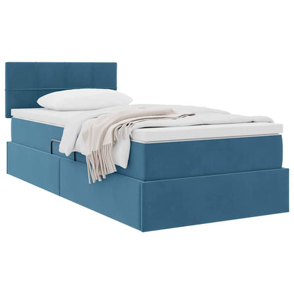 Letto con Contenitore Blu Scuro 100 x 200 cm Velluto | homemem39