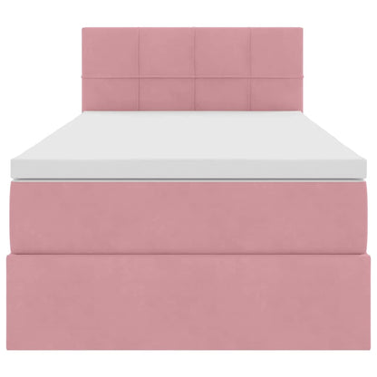 Letto con Contenitore con materasso Rosa 100 x 200 cm Velluto | homemem39