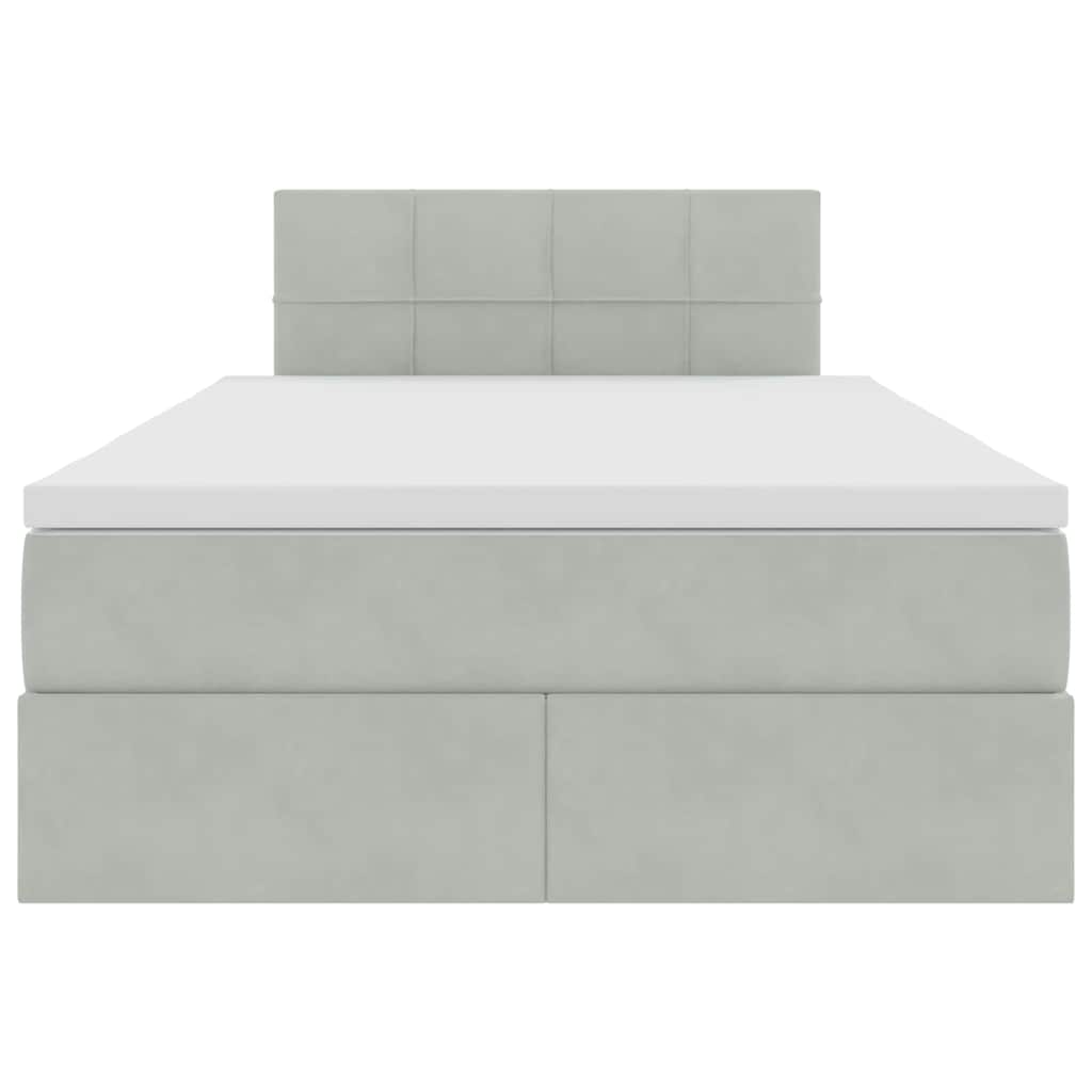 Letto con Contenitore Grigio chiaro 120 x 190 cm Velluto | homemem39